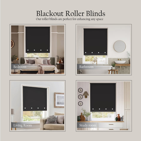 Square Eyelet Light Filtering roller blinds – Black