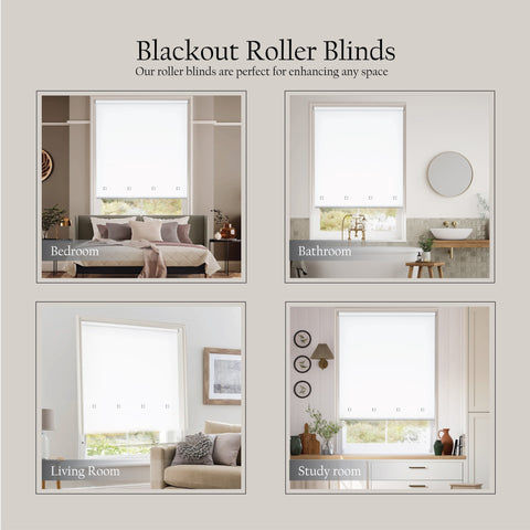 Square Eyelet Light Filtering roller blinds – White
