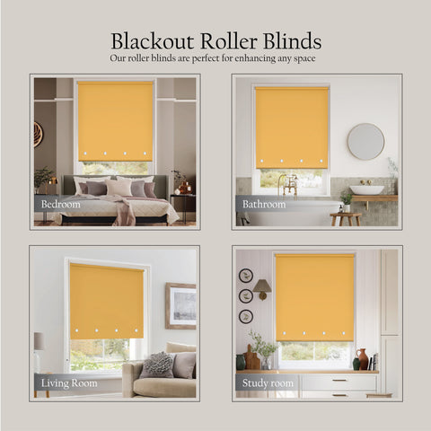Square Eyelet Light Filtering roller blinds – Ochre Yellow