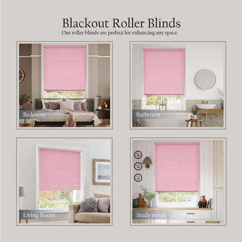 Square Eyelet Light Filtering roller blinds – Pink