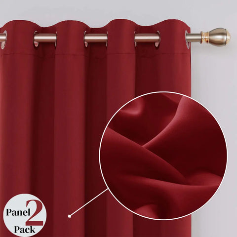 Thermal insulated blackout curtains ring top eyelet ready made