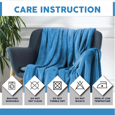 Fleece Blanket Soft Throw Sofa Bed Blankets Bedspread, Plain Turquoise Blue