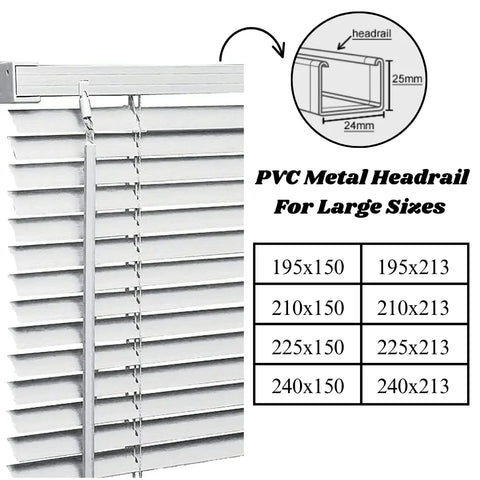 White PVC Metal Headrail Venetian blinds 25mm Slats Window Treatment Trimmable Easy Fit Child Safe Home office EV Dekor