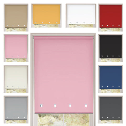 Square Eyelet Light Filtering roller blinds – Pink