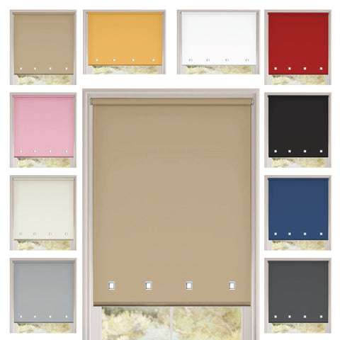 Square Eyelet Light Filtering roller blinds – Cappuccino