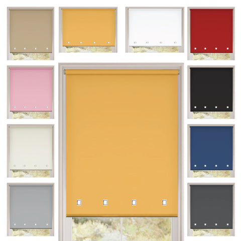 Square Eyelet Light Filtering roller blinds – Ochre Yellow