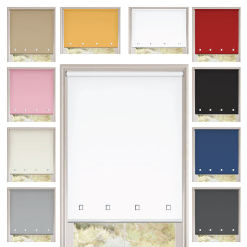 Square Eyelet Light Filtering roller blinds – White