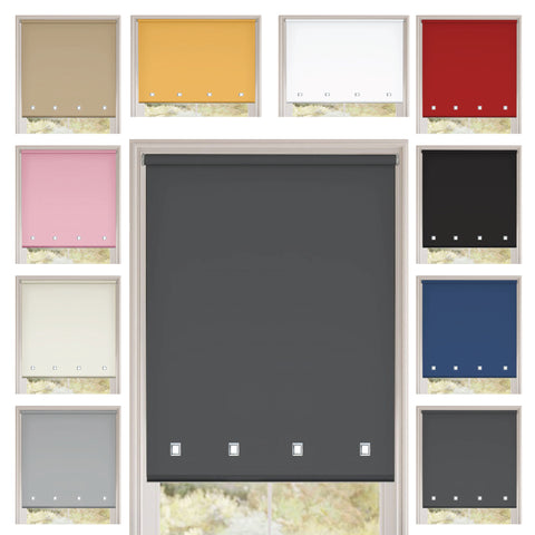 Square Eyelet Light Filtering Roller Blinds – Charcoal