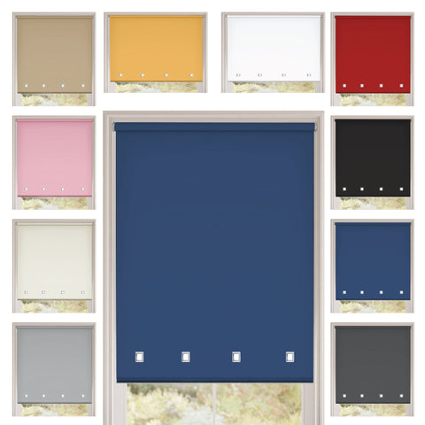Square Eyelet Light Filtering roller blinds – Navy Blue