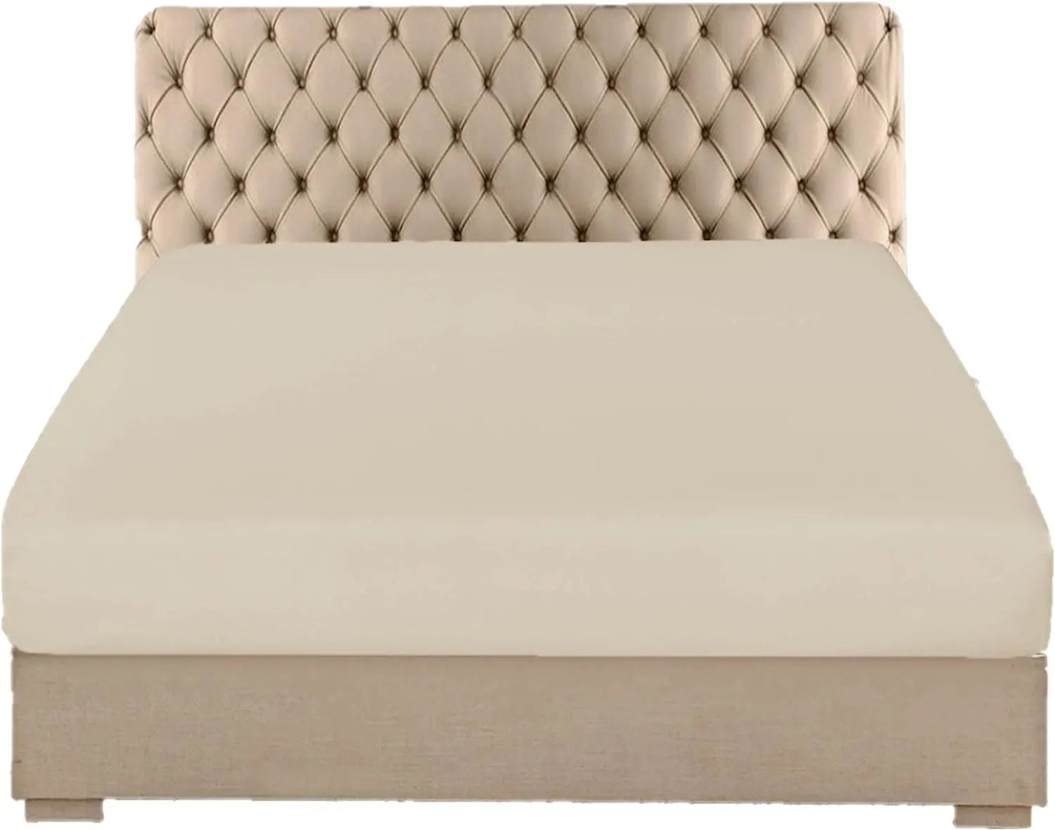 Extra Deep Fitted Sheet Polycotton Bed Sheets - Cream RoyalHomeFurnishing