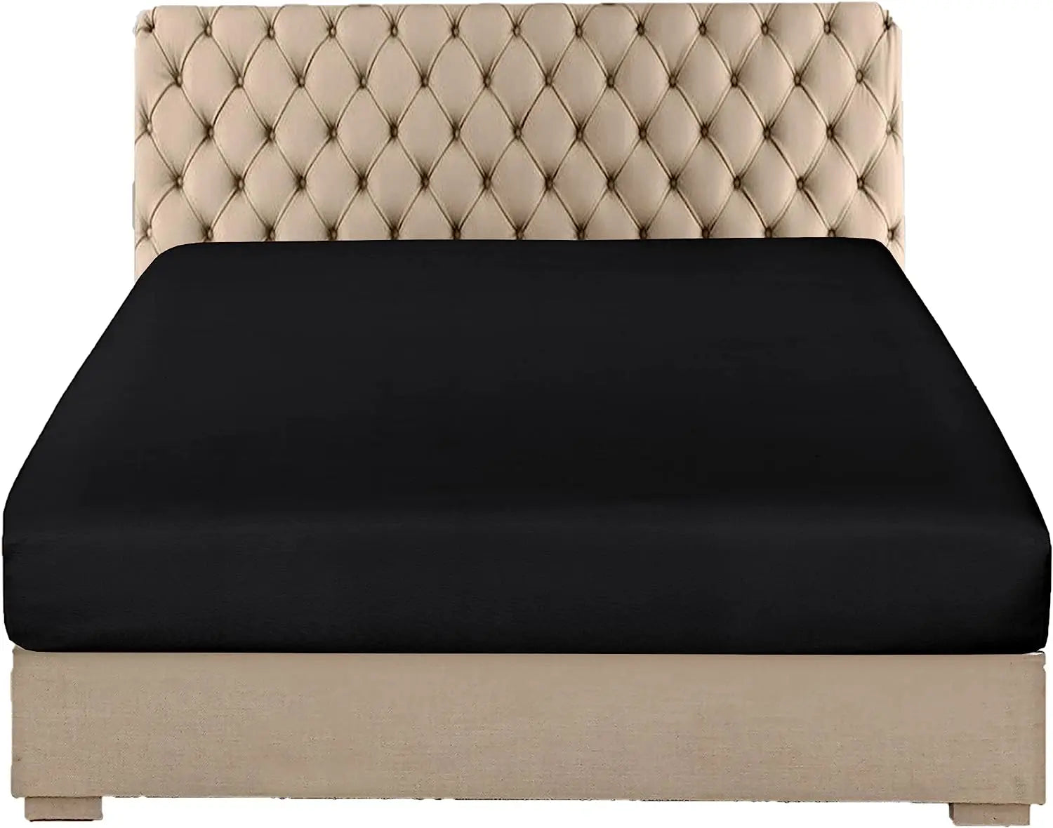 Extra Deep Fitted Sheet Polycotton Bed Sheets - Black RoyalHomeFurnishing