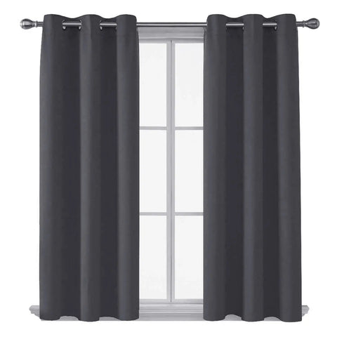 Wholesale Thermal Insulated Blackout Curtains Ring Top Eyelet - Charcoal Grey RoyalHomeFurnishing