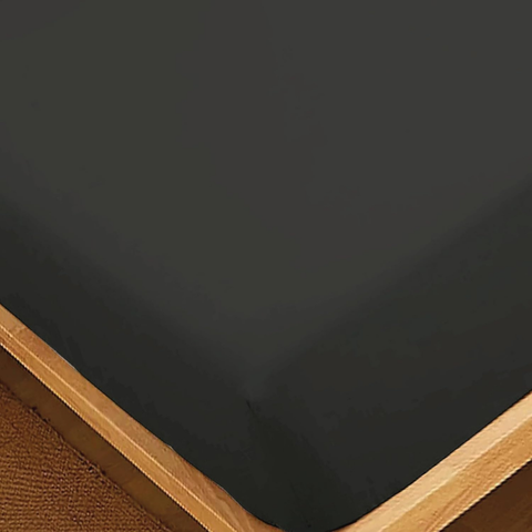 Black Brushed  Microfiber fitted sheets 30 cm Deep 100% Polyester