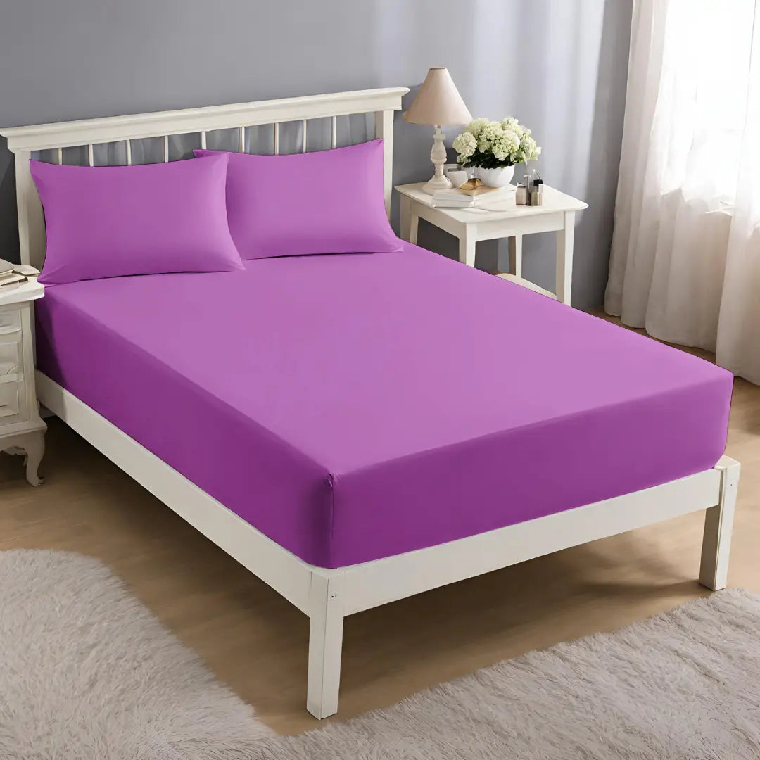 microfiber 25cm deep fitted sheet lilac