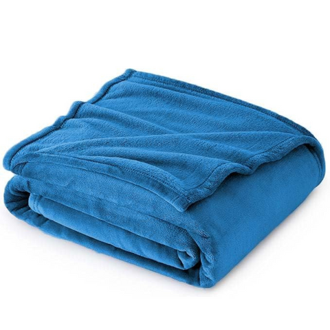 Fleece Blanket Soft Throw Sofa Bed Blankets Bedspread, Plain Turquoise Blue