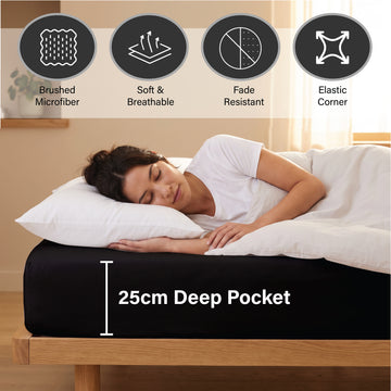 Black Microfiber fitted sheets