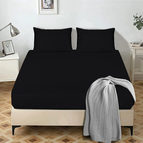 microfiber 25 cm fitted sheet  black