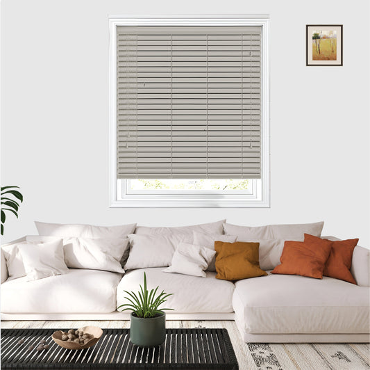 Faux Wood Blind 50MM Slats Grey Window Venetian Blinds RoyalHomeFurnishing