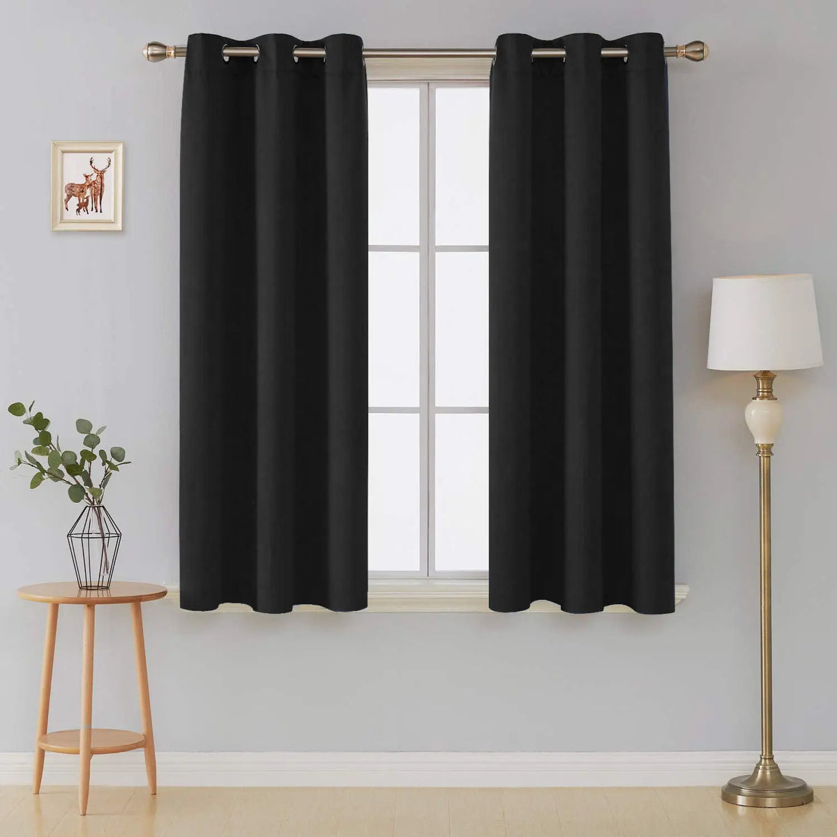 Wholesale Thermal Insulated Blackout Curtains Ring Top Eyelet - Black RoyalHomeFurnishing