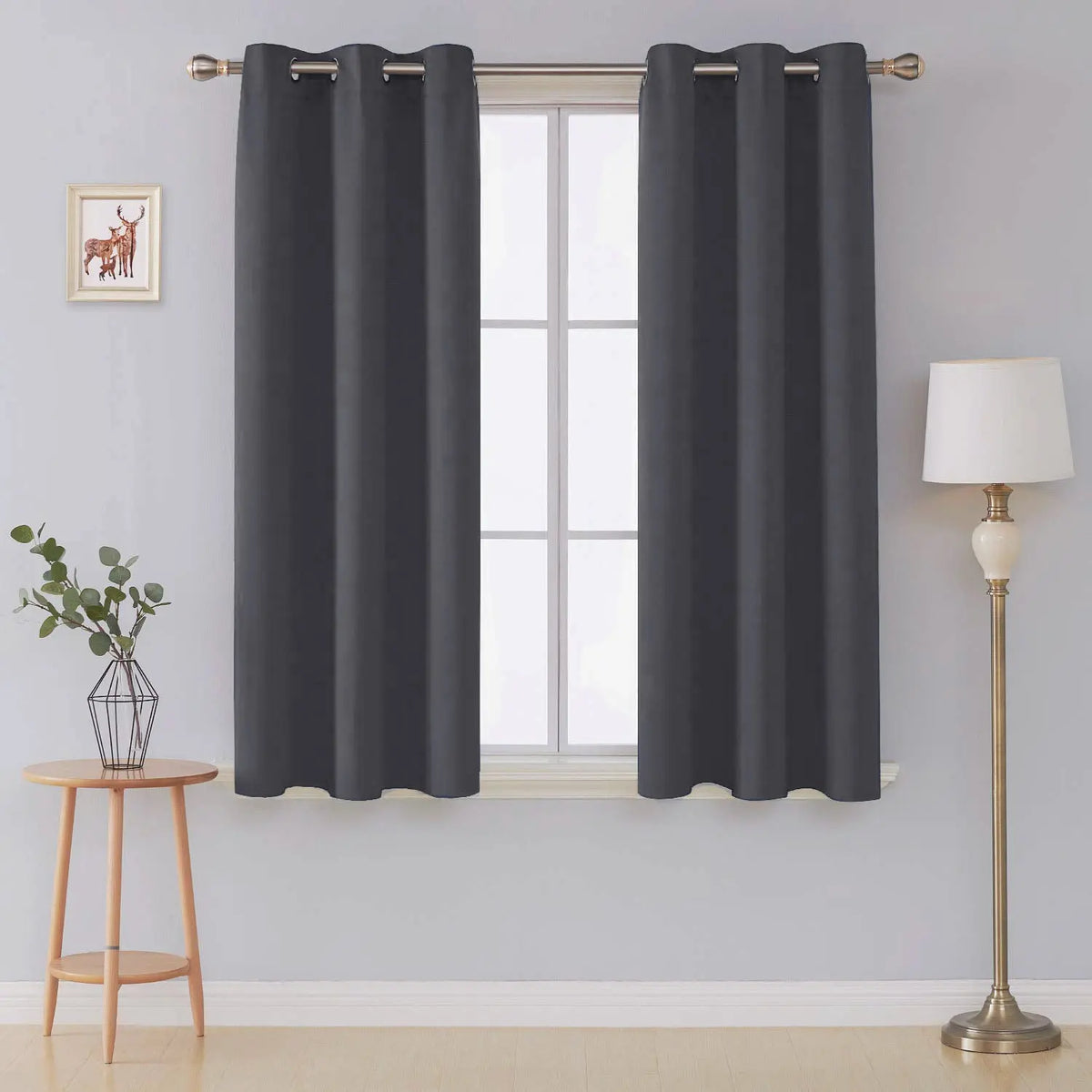 Wholesale Thermal Insulated Blackout Curtains Ring Top Eyelet - Charcoal Grey RoyalHomeFurnishing