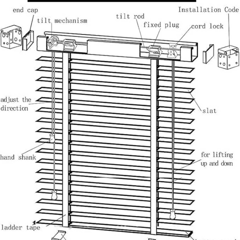 Faux Wood Blinds - Wooden Grain window Venetian Blind 50mm Horizontal Slats - White Silver/Grey Tape TRIMMABLE, Child Safe Window Shades (Dark Grey Embossed Pattern