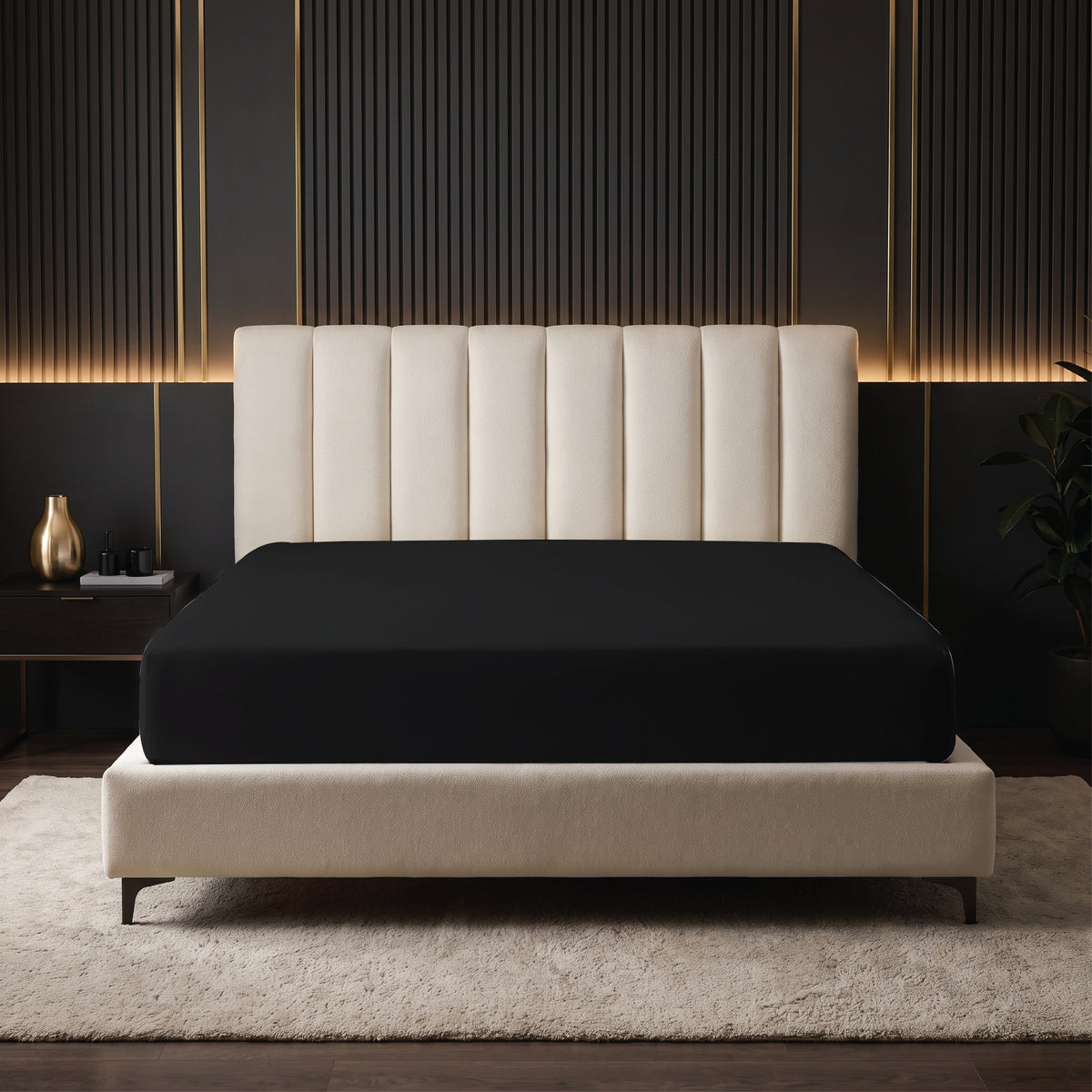 Black Microfiber fitted sheets