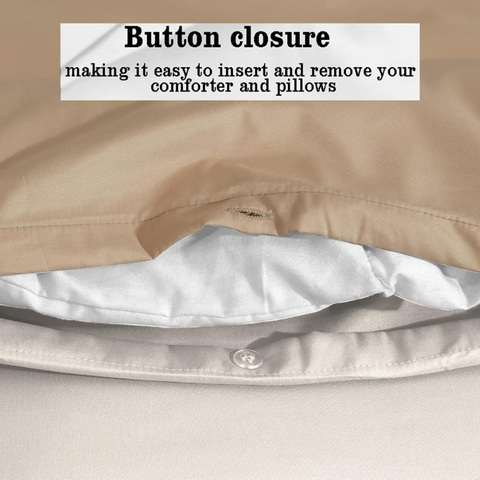 Mink & cream Microfiber Reversible Duvet Cover