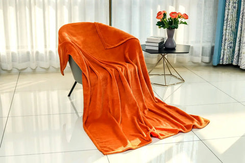 throw fleece blanket orange