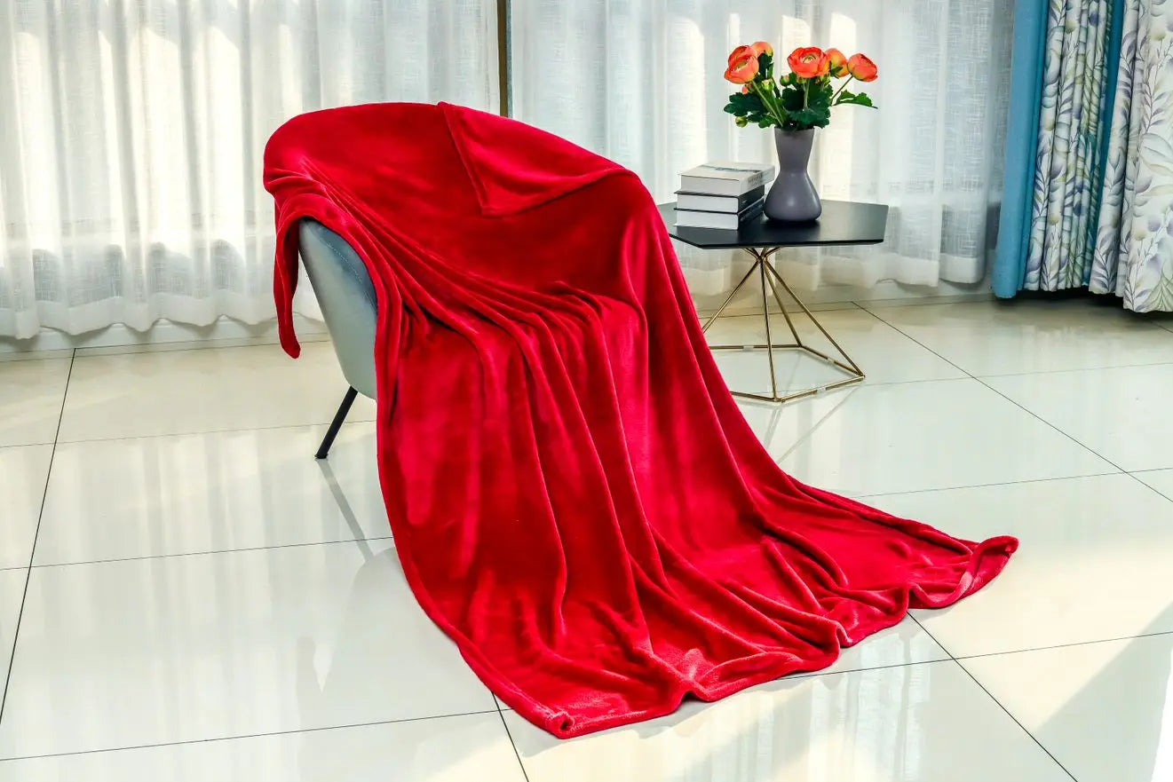 throw fleece blanket red