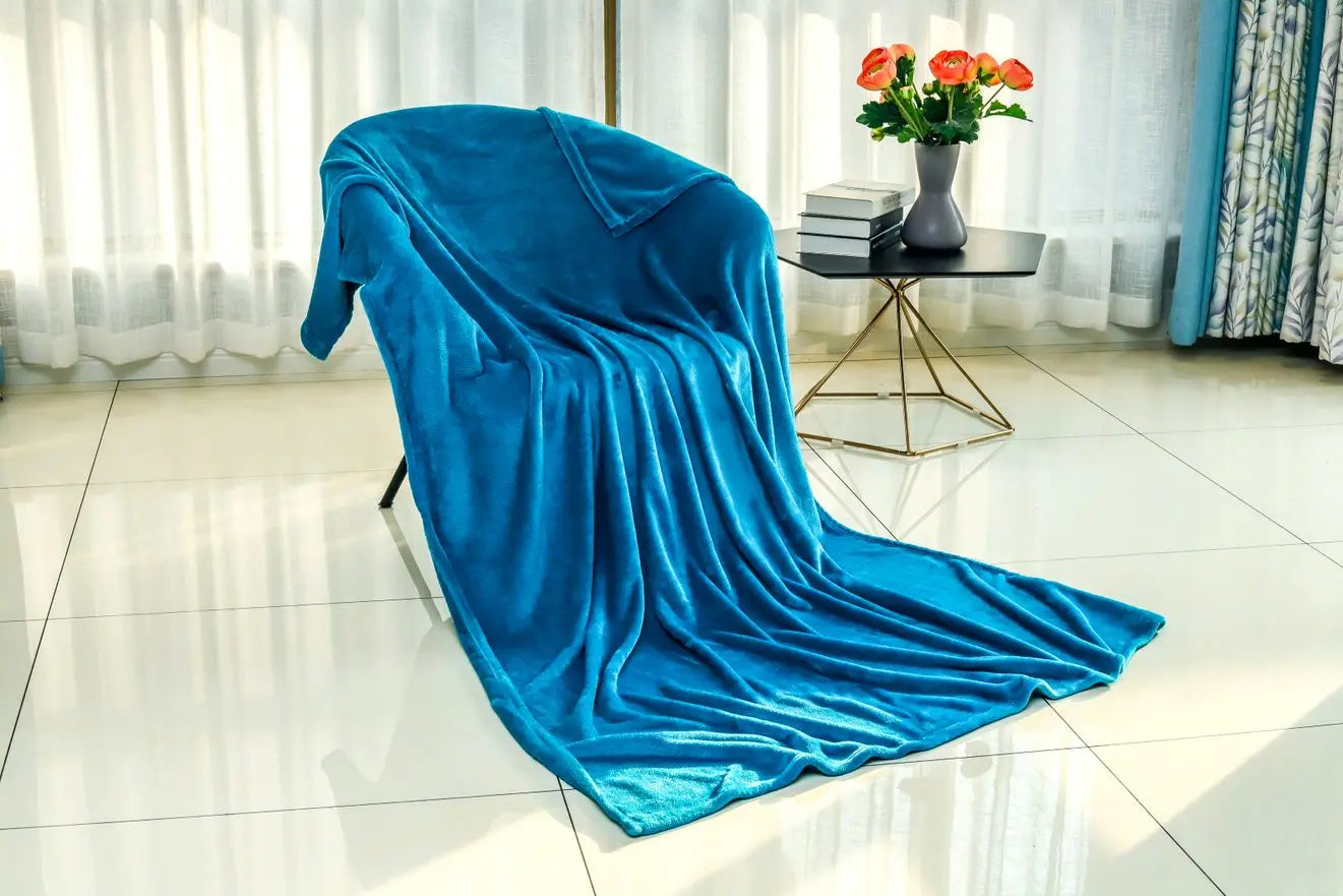 throw fleece blanket teal