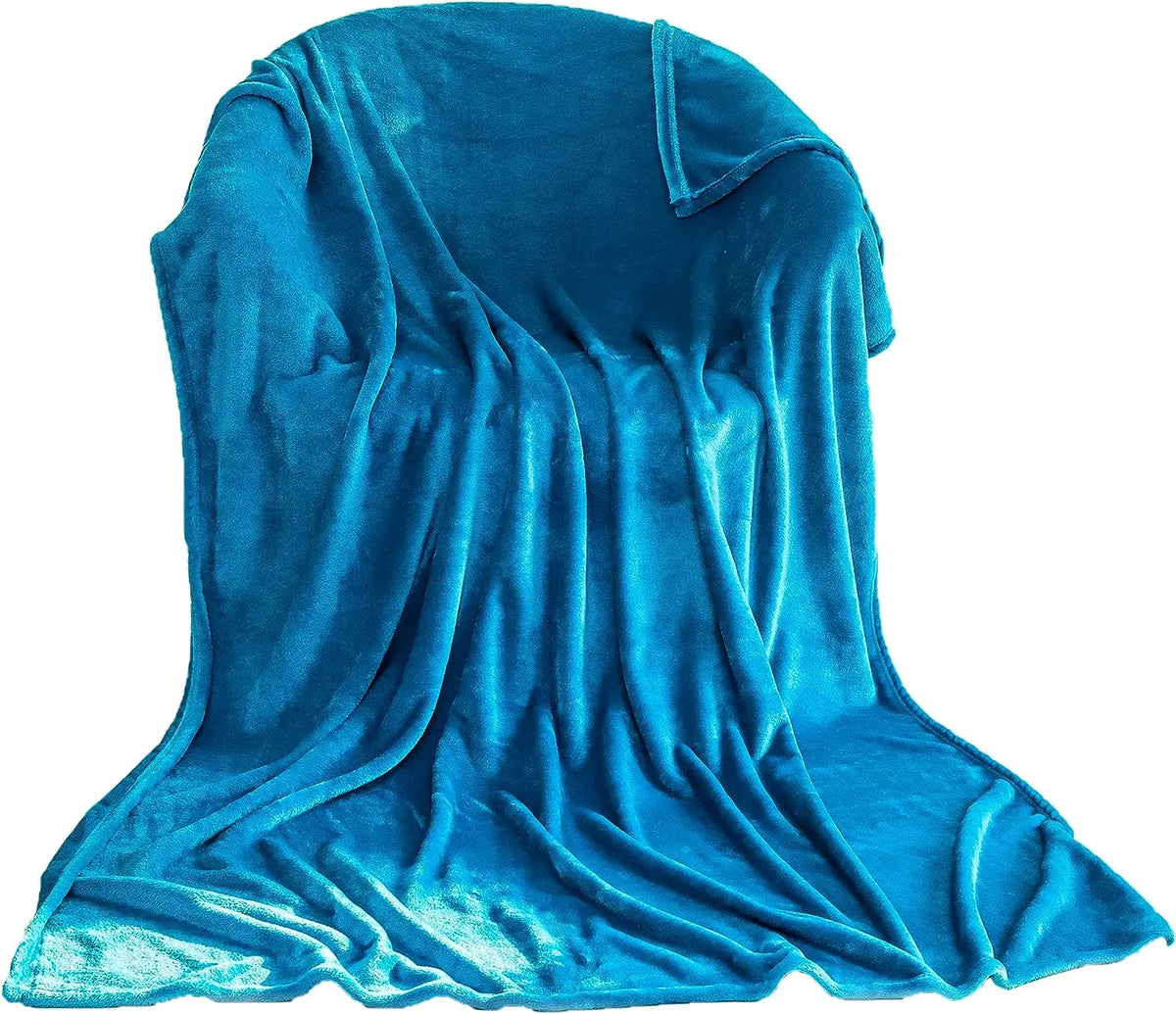 fleece throw blanket teal