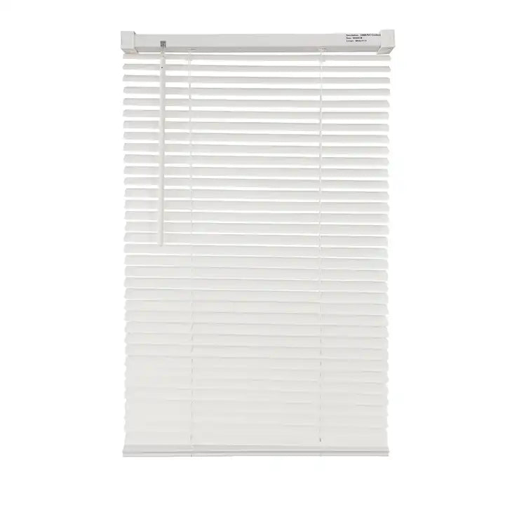 White PVC Venetian Blinds Metal Headrail 25mm Slats RoyalHomeFurnishing