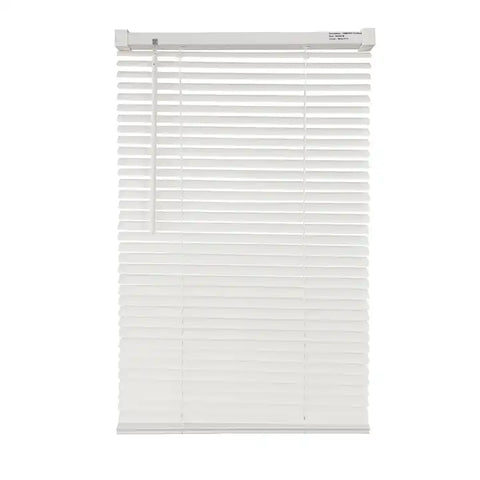 White PVC Venetian Blinds Metal Headrail 25mm Slats RoyalHomeFurnishing