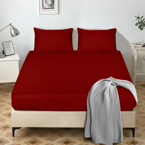 microfiber 25cm fitted sheet red