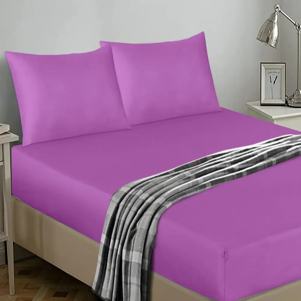 microfiber 25cm fitted sheet lilac