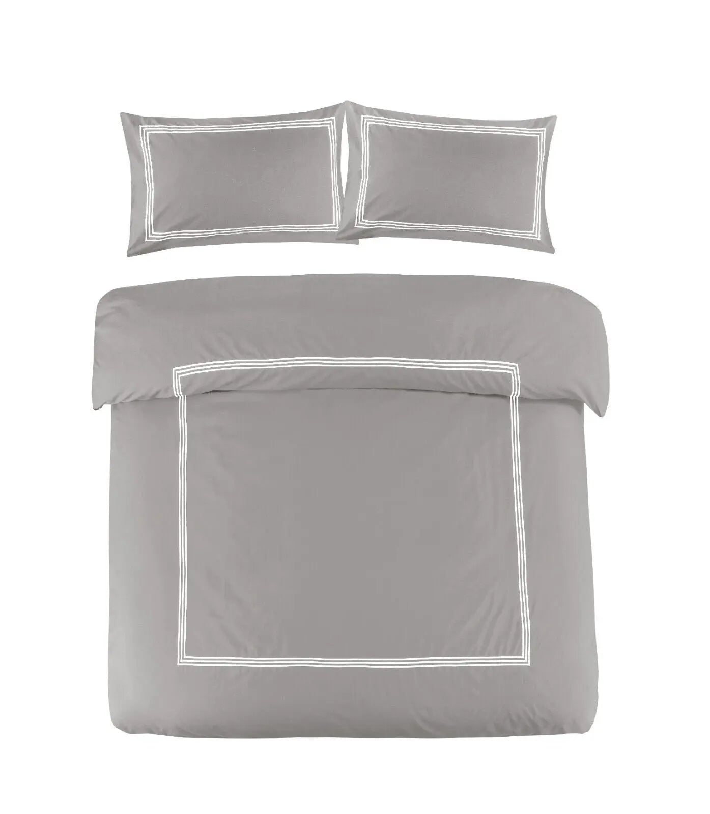 brata stitch duvet cover bedding set grey white