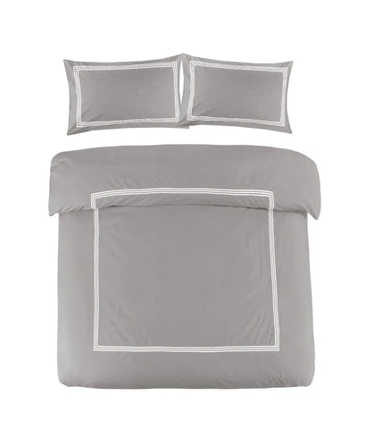 brata stitch duvet cover bedding set grey white