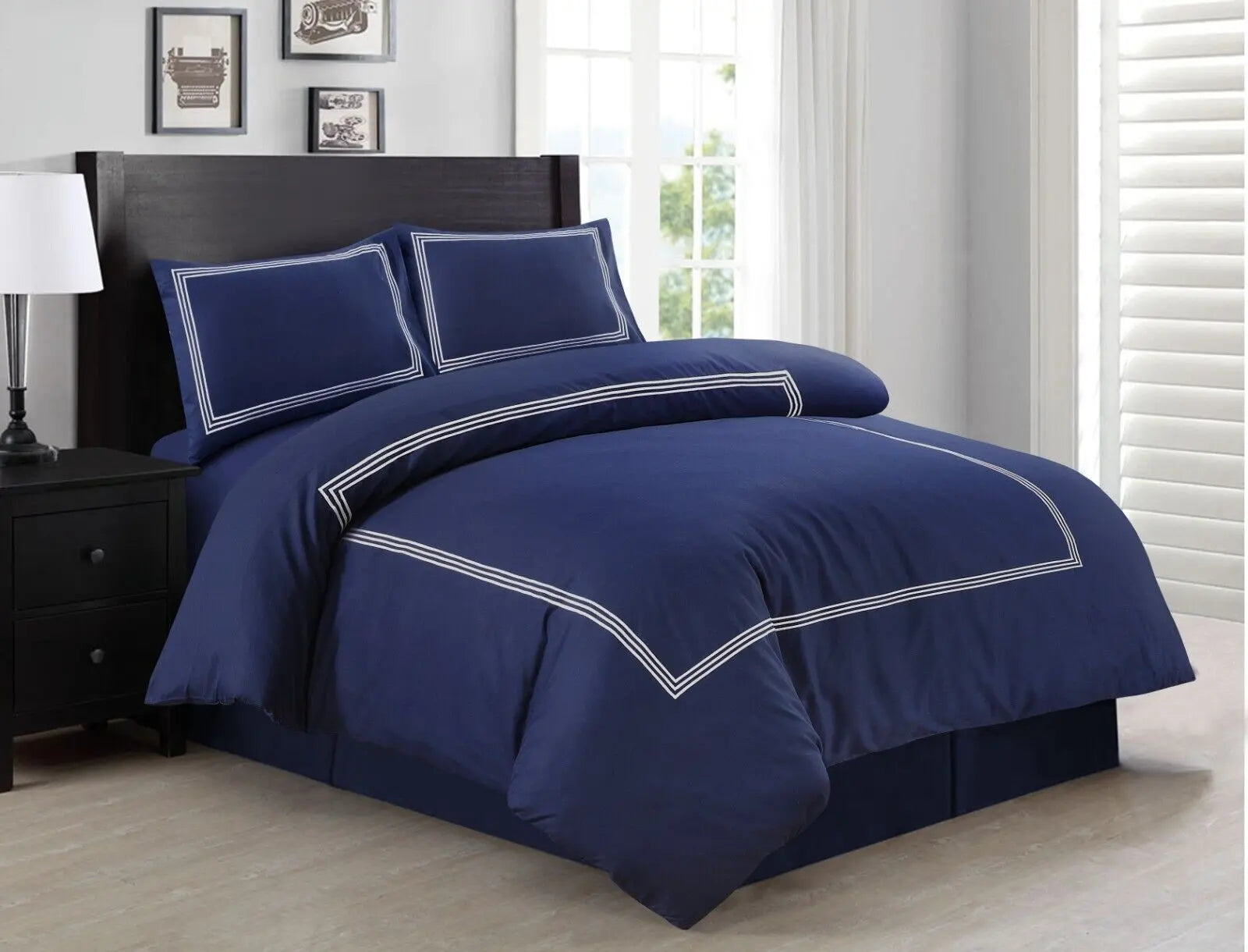 brata bedding set navy white