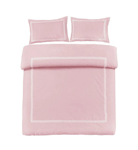 polycotton brata duvet cover set pink white