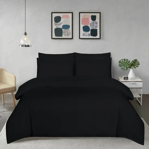 microfiber plain duvet cover bedding set black