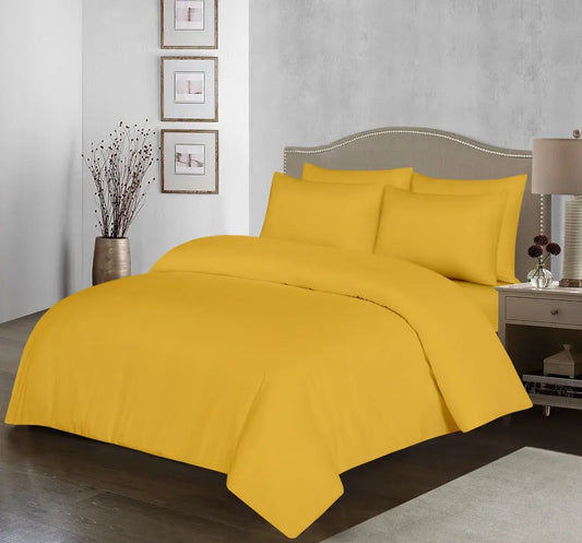 microfiber plain duvet cover set ochre yellow