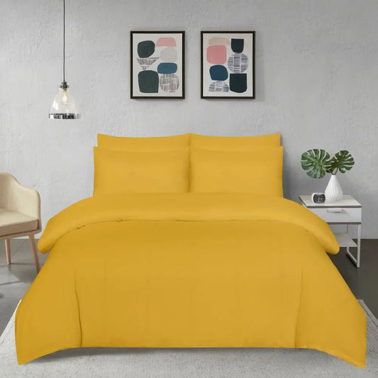 microfiber plain duvet cover set yellow