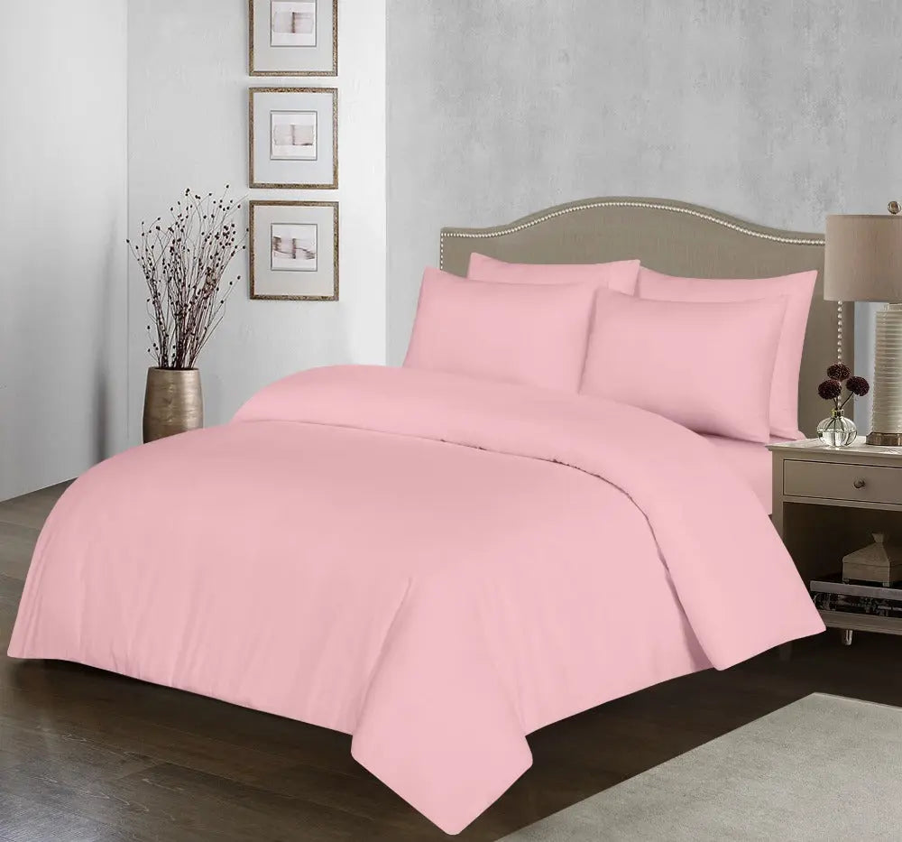 microfiber plain duvet cover bedding set pink