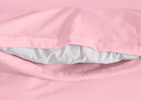 microfiber plain duvet cover button closure pink