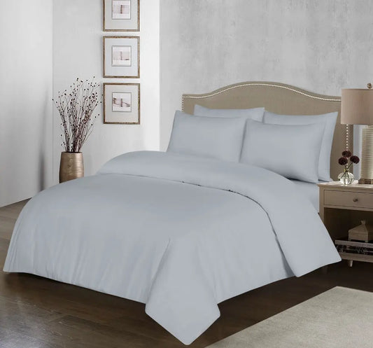 microfiber plain duvet bedding set grey