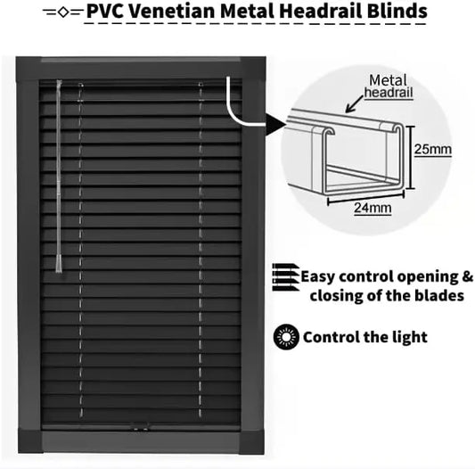 pvc metal head rail black