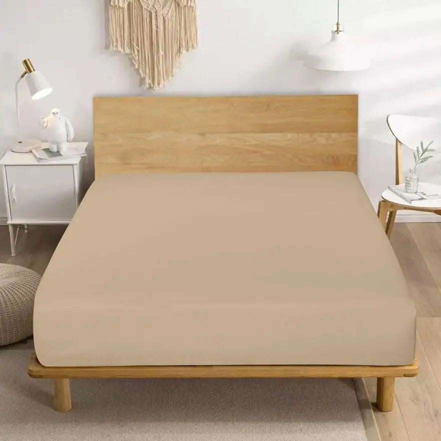 Polycotton Bed Sheets Beige