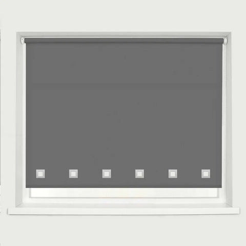 Wholesale Daylight Blinds Square Eyelet Roller Blind - Charcoal RoyalHomeFurnishing