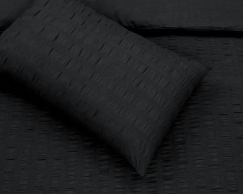 stripe duvet cover set black