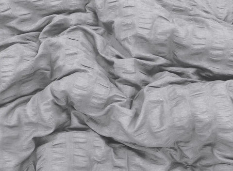 Seersucker Duvet Cover Set with Pillow Cases-Grey RoyalHomeFurnishing